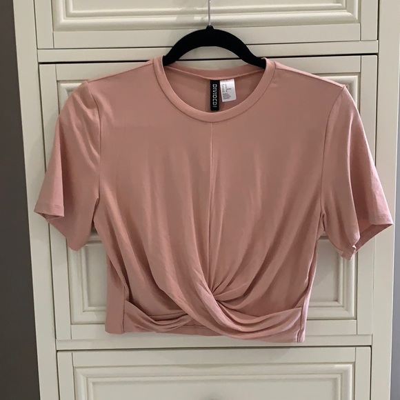 H&M Light Pink Cropped T-Shirt - Picture 1 of 5